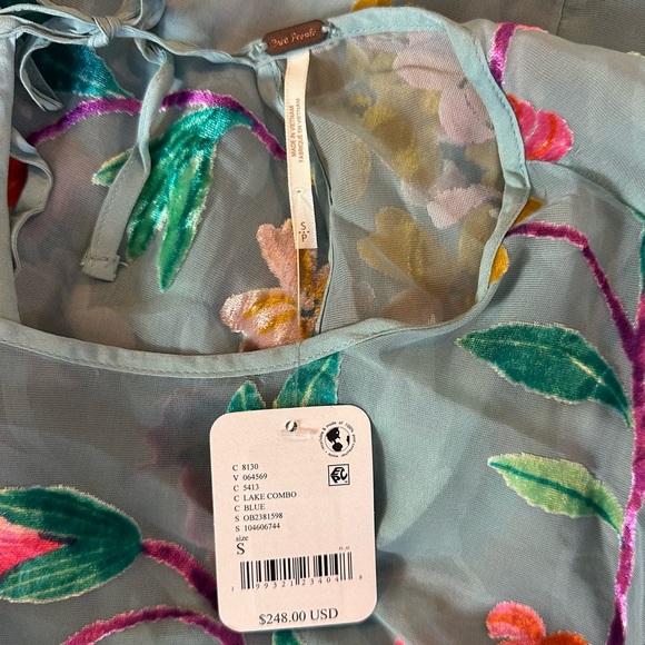 Free People Secret Garden Maxi Dress Size Small NWT Velvet Devore Fairy Sheer - Picture 12 of 16